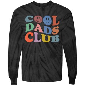 Groovy Retro Cool Dads Club Smile Face Father's Day Tie-Dye Long Sleeve Shirt