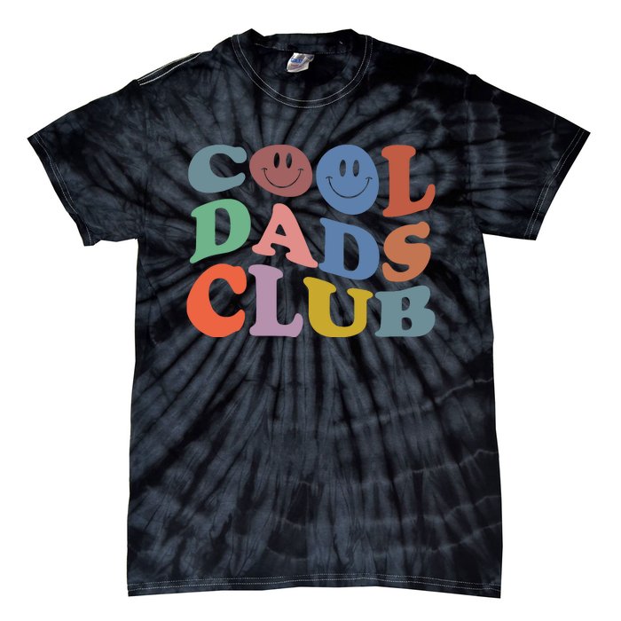 Groovy Retro Cool Dads Club Smile Face Father's Day Tie-Dye T-Shirt