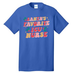 Groovy Retro Christmas Nursing Santas Favorite Icu Nurse Cool Gift Tall T-Shirt