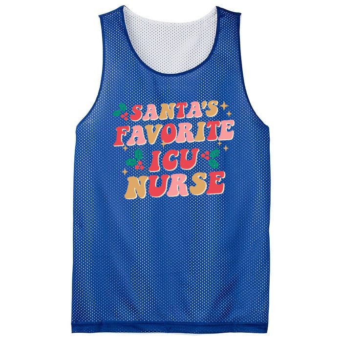 Groovy Retro Christmas Nursing Santas Favorite Icu Nurse Cool Gift Mesh Reversible Basketball Jersey Tank