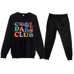 Groovy Retro Cool Dads Club Smile Face Father's Day Great Gift Premium Crewneck Sweatsuit Set