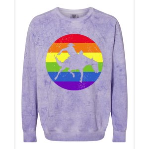 Gay Rodeo Cow Horse Riding Howdy Western Country Southern Colorblast Crewneck Sweatshirt