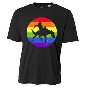 Gay Rodeo Cow Horse Riding Howdy Western Country Southern Cooling Performance Crew T-Shirt