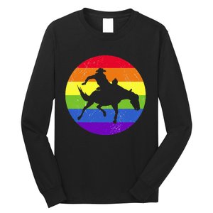 Gay Rodeo Cow Horse Riding Howdy Western Country Southern Long Sleeve Shirt