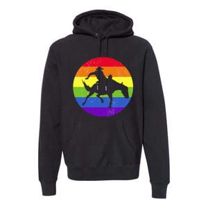 Gay Rodeo Cow Horse Riding Howdy Western Country Southern Premium Hoodie