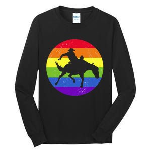 Gay Rodeo Cow Horse Riding Howdy Western Country Southern Tall Long Sleeve T-Shirt