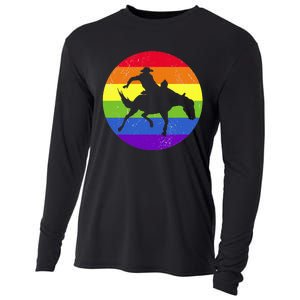 Gay Rodeo Cow Horse Riding Howdy Western Country Southern Cooling Performance Long Sleeve Crew