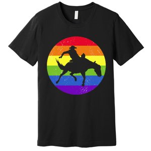 Gay Rodeo Cow Horse Riding Howdy Western Country Southern Premium T-Shirt