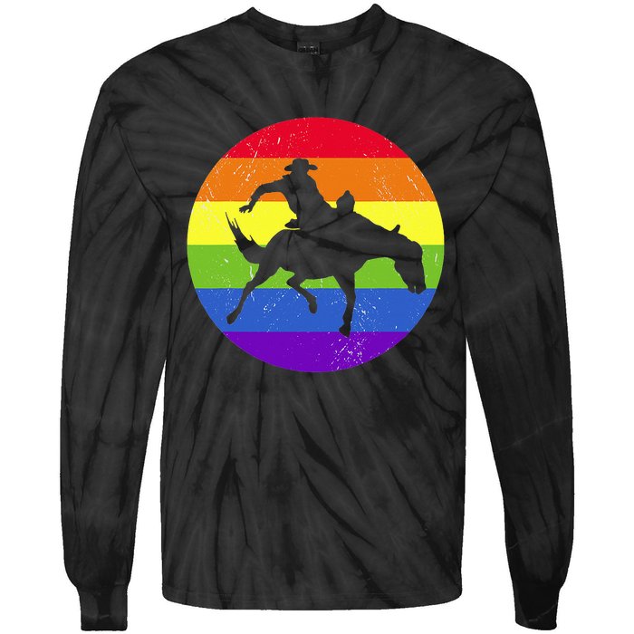 Gay Rodeo Cow Horse Riding Howdy Western Country Southern Tie-Dye Long Sleeve Shirt