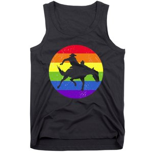 Gay Rodeo Cow Horse Riding Howdy Western Country Southern Tank Top