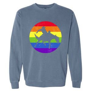 Gay Rodeo Cow Horse Riding Howdy Western Country Southern Garment-Dyed Sweatshirt