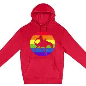 Gay Rodeo Cow Horse Riding Howdy Western Country Southern Premium Pullover Hoodie