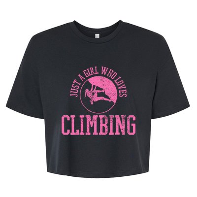 Girl Rock Climbing Bouldering Climber Bella+Canvas Jersey Crop Tee