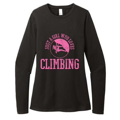 Girl Rock Climbing Bouldering Climber Womens CVC Long Sleeve Shirt