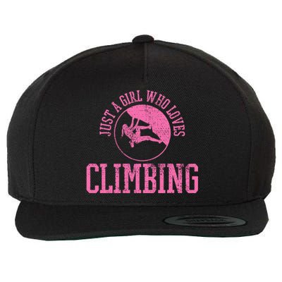 Girl Rock Climbing Bouldering Climber Wool Snapback Cap