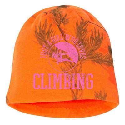 Girl Rock Climbing Bouldering Climber Kati - Camo Knit Beanie