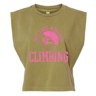 Girl Rock Climbing Bouldering Climber Garment-Dyed Women's Muscle Tee