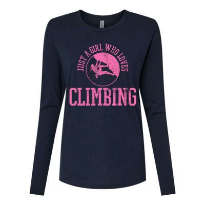 Girl Rock Climbing Bouldering Climber Womens Cotton Relaxed Long Sleeve T-Shirt