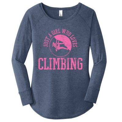 Girl Rock Climbing Bouldering Climber Women's Perfect Tri Tunic Long Sleeve Shirt