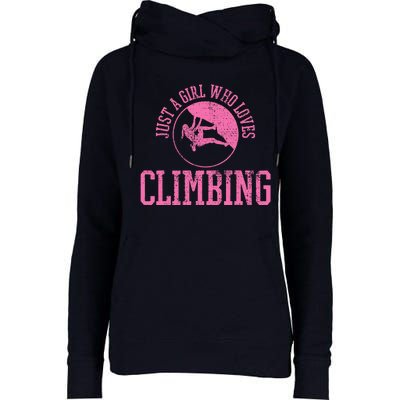 Girl Rock Climbing Bouldering Climber Womens Funnel Neck Pullover Hood