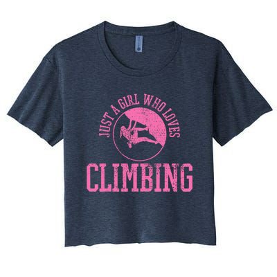 Girl Rock Climbing Bouldering Climber Women's Crop Top Tee