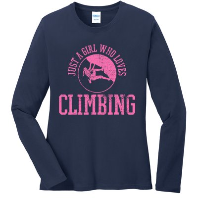 Girl Rock Climbing Bouldering Climber Ladies Long Sleeve Shirt