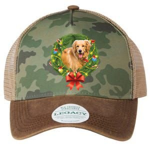 Golden Retriever Christmas Wreath Legacy Tie Dye Trucker Hat