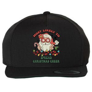 Groovy Retro Christmas Most Likely To Spread Christmas Cheer Gift Wool Snapback Cap