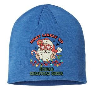 Groovy Retro Christmas Most Likely To Spread Christmas Cheer Gift Sustainable Beanie