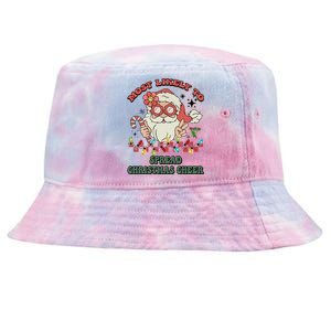 Groovy Retro Christmas Most Likely To Spread Christmas Cheer Gift Tie-Dyed Bucket Hat