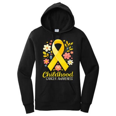 Gold Ribbon Childhood Cancer Awareness Women's Pullover Hoodie