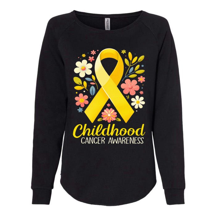 Gold Ribbon Childhood Cancer Awareness Womens California Wash Sweatshirt