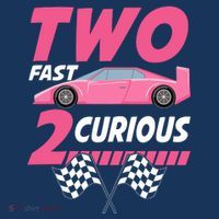 Girl Race Car Birthday Decorations Two Fast 2 Curious 2nd Kids T-Shirt