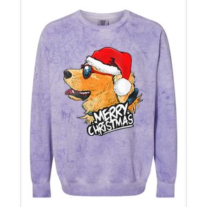 Golden Retriever Christmas Sweater Santa Xmas Dog  Colorblast Crewneck Sweatshirt