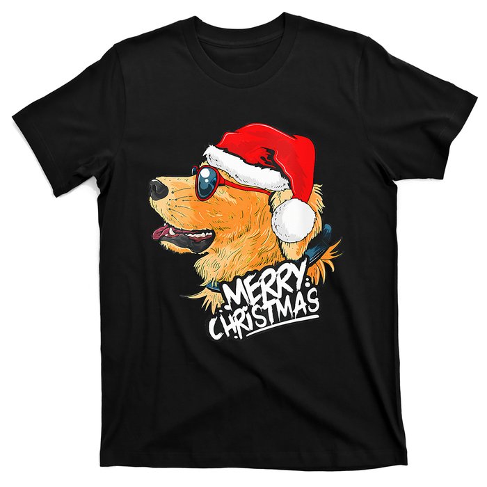 Golden Retriever Christmas Sweater Santa Xmas Dog  T-Shirt