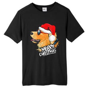 Golden Retriever Christmas Sweater Santa Xmas Dog  Tall Fusion ChromaSoft Performance T-Shirt