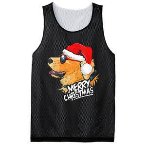 Golden Retriever Christmas Sweater Santa Xmas Dog  Mesh Reversible Basketball Jersey Tank