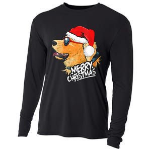 Golden Retriever Christmas Sweater Santa Xmas Dog  Cooling Performance Long Sleeve Crew