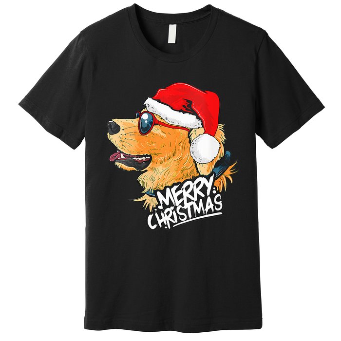 Golden Retriever Christmas Sweater Santa Xmas Dog  Premium T-Shirt