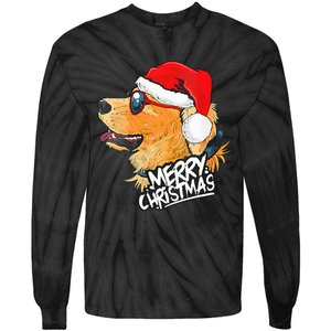 Golden Retriever Christmas Sweater Santa Xmas Dog  Tie-Dye Long Sleeve Shirt