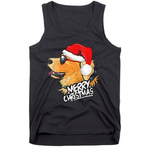 Golden Retriever Christmas Sweater Santa Xmas Dog  Tank Top