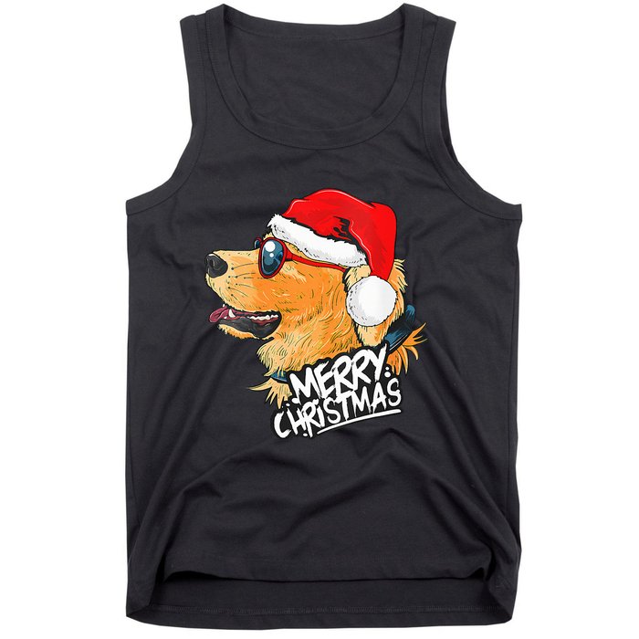 Golden Retriever Christmas Sweater Santa Xmas Dog  Tank Top