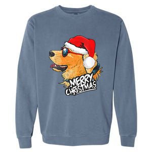 Golden Retriever Christmas Sweater Santa Xmas Dog  Garment-Dyed Sweatshirt