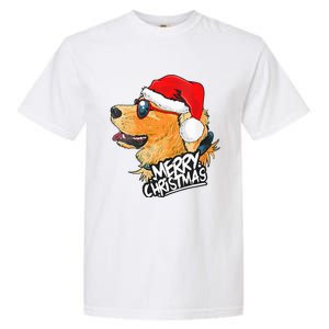 Golden Retriever Christmas Sweater Santa Xmas Dog  Garment-Dyed Heavyweight T-Shirt