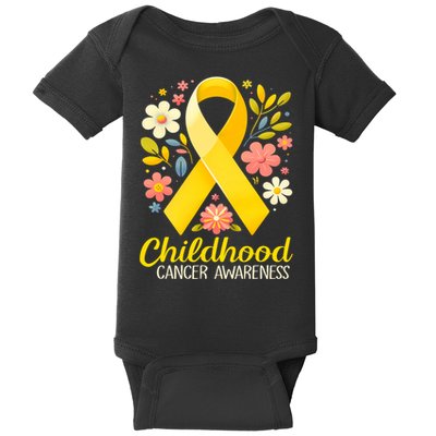 Gold Ribbon Childhood Cancer Awareness Baby Bodysuit