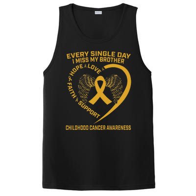 Gold Ribbon Childhood Cancer Awareness I Miss My Brother PosiCharge Competitor Tank