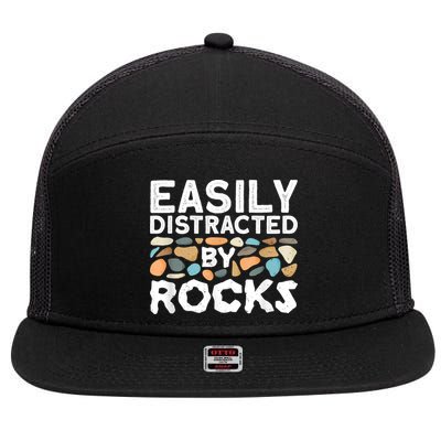 Geology , Rock Collector , Geologist Stone 7 Panel Mesh Trucker Snapback Hat