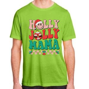 Groovy Retro Christmas Hippie Have A Holly Xmas Jolly Mama Adult ChromaSoft Performance T-Shirt