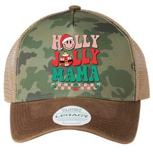 Groovy Retro Christmas Hippie Have A Holly Xmas Jolly Mama Legacy Tie Dye Trucker Hat