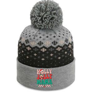 Groovy Retro Christmas Hippie Have A Holly Xmas Jolly Mama The Baniff Cuffed Pom Beanie